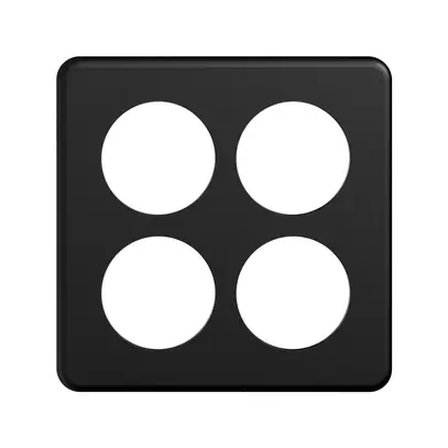 Placca di copertura STANDARDdue 2×2 4×Ø50, nero 