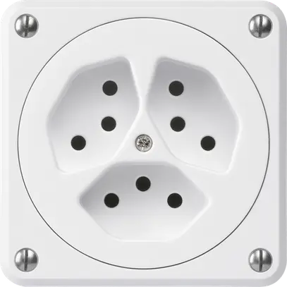 Presa INC robusto 3×tipo 13 bianco senza copercchio per combinazione 