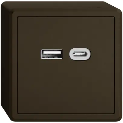 Presa di ricarica USB AP EDIZIO.liv SNAPFIX® 230VAC 18W 1×USB A 1×USB C ma 