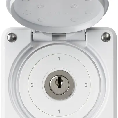 Interruttore a chiave INC robusto IP55 con copertura S3/1P bianco 