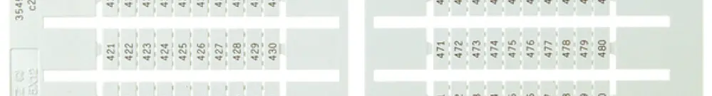 Etichetta di marcaggio 5×9mm 10×21…30, 5 carte da 100 