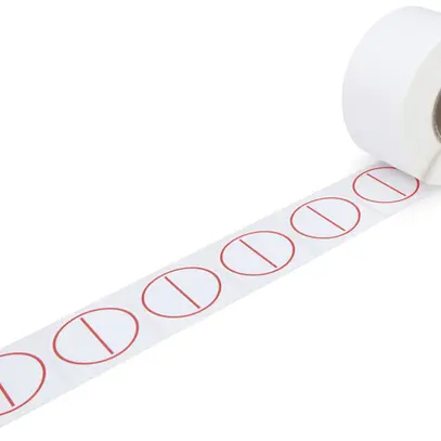 Rollo d'etichetta WAGO Ø40mm bianco/rosso 750 pezz./bobine, virgine, I 