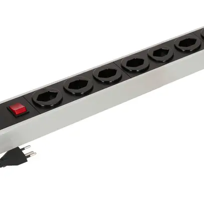 Presa multipla MH POWER LINE 10A interruttore 9×T13 1.5m grigio-nero 