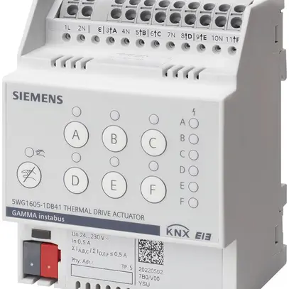 Attuatore di riscaldamento KNX AMD Siemens N 605D41, 6-volte 24…230VAC 0.5A, 4UM 
