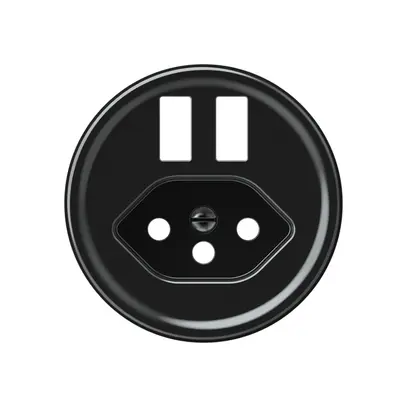 Kit frontale origin 2×presa di carica USB con presa tipo 13 nero 