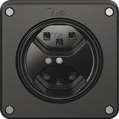 Presa NEVO, 2×T23, c.LED, nero 