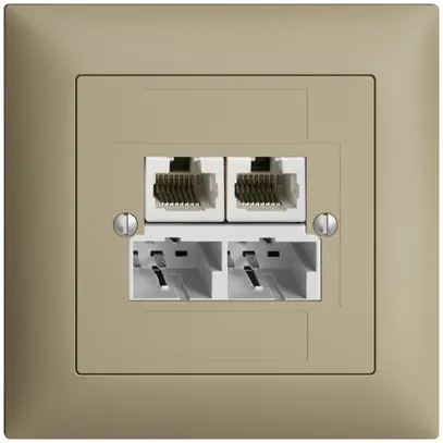 Boîte ENC SOHO 2×TT/2×RJ45/u sép.ITplus EDIZIOdue sand 