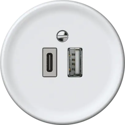 Presa di carica USB origin 1×USB-A 1×USB-C 3000mA 5V bianco 