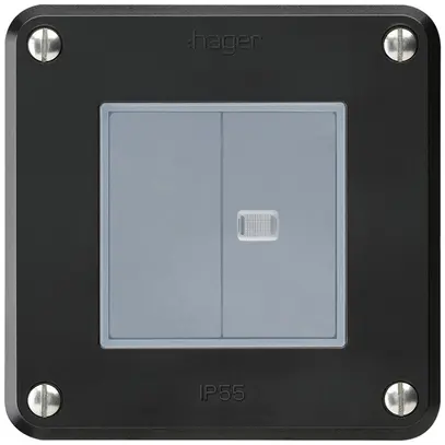 Interruttore INC robusto IP55 schema 3+3 1×illuminato nero 