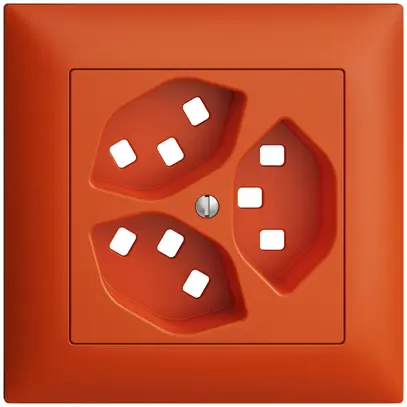 Kit frontal ENC EDIZIOdue orange 88×88mm 3×T23 