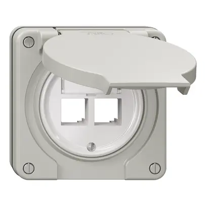 Kit di montaggio NUP Feller S-One EASYNET, per 2×RJ45, profondità 28 mm, grc 