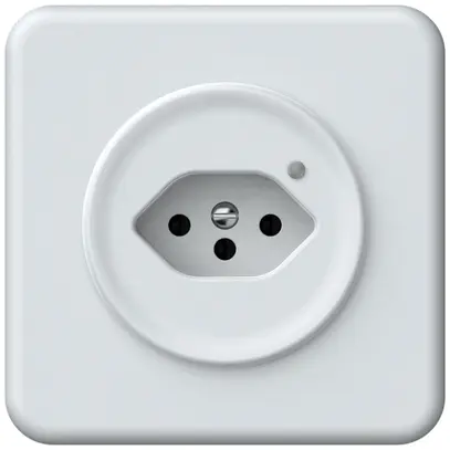Presa INC origin 1×tipo 13 lum.verde 10A 230V 92×92mm bianco 