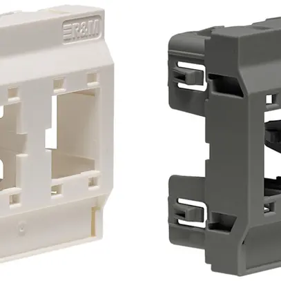 Placca frontale RJ45 R&M 45×45mm bianco 2×dritto 