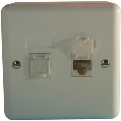 Boîte AP cat.6 ST.2p.2RJ45/u blanc 