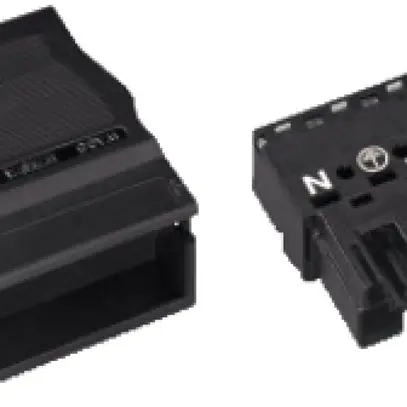 Prise WAGO avec boîte décharge de traction, 4L, noir 