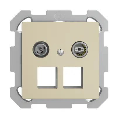 Presa multimedia 15dB INC Edue FM, presa d.passaggio, p.2×RJ45 Keystone, vanille 