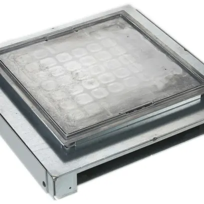 Boîte de tirage Al h=72…100mm arête tapis pour canal noyé 40×300 