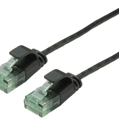 Patchkabel RJ45 ROLINE RM DataCenter slim Kat.6A U/UTP AWG32 TPE schwarz 1.5m 