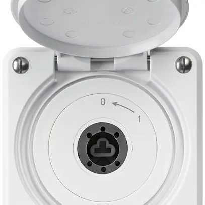 Contact pivotant à clé ENC robusto IP55 blanc avec clapet sans cylindre 2P combi 