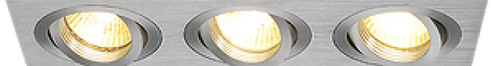 Downlight INC SLV NEW TRIA, 3×GU10 50W carré IP20 alu brossé 