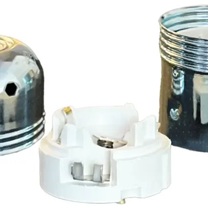 Portalampada Elektrogros portalampada a vite E27 zincato bianco 