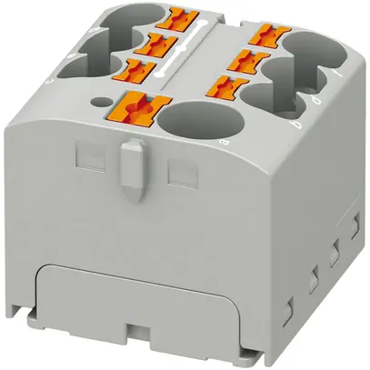 Verteilerblock PX PTFIX 10/6X4-G GY 4mm² 32A 450V 7×1 kleben gu 