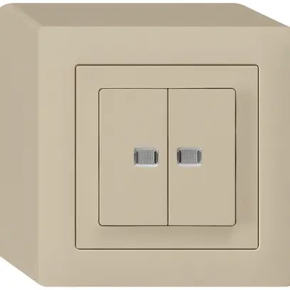 Tasto lum.AP kallysto 2×AR/1L con 2 lenti beige 