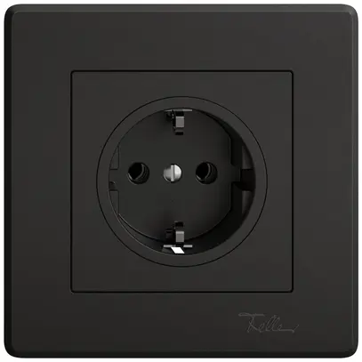 Prise ENC EDIZIO.liv SNAPFIX® SCHUKO 16A 230V 88×88mm noir 