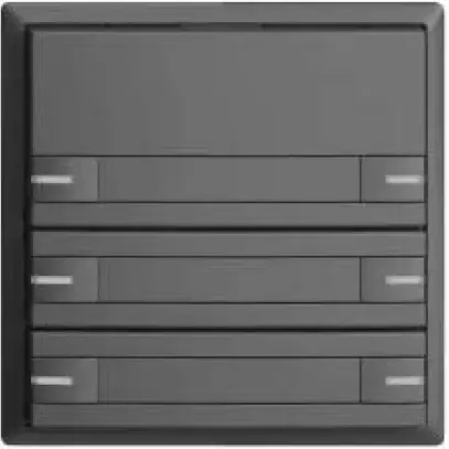Pulsante KNX RGB EDUE, 250mW, c.LED RGB, c.carta, 6×pulsante, com.1×tasto, grs 