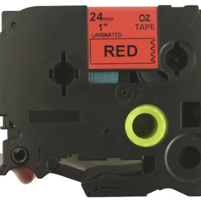 Cassette ruban compatible avec OZE-451, 24mm×8m, rouge/noir 