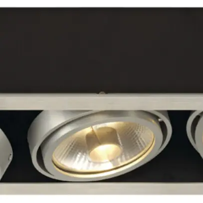 Downlight INC SLV KADUX, 3×ES111 GU10 75W IP20 alu brossé 