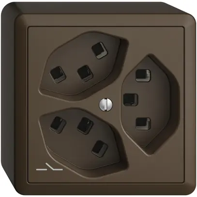 Presa AP 3×T23 Feller EDIZIOdue FX54, 1×separato, morsetti a innesto, coffee 