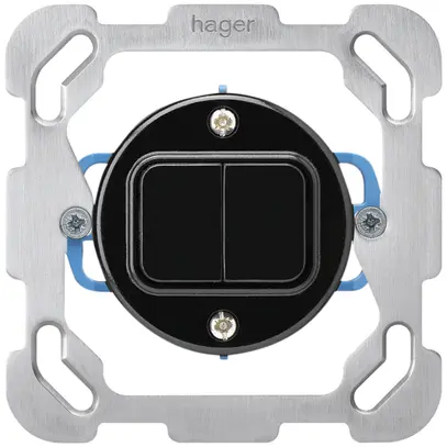 Inserto per interruttore INC basico 3/1L+A-R/1L con placca di fissaggio nero 