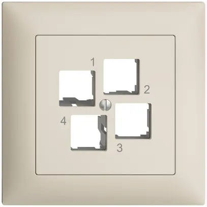 Kit de montage ENC Edue FMI EASYNET S-One, pour 4×RJ45, sortie droite, crema 