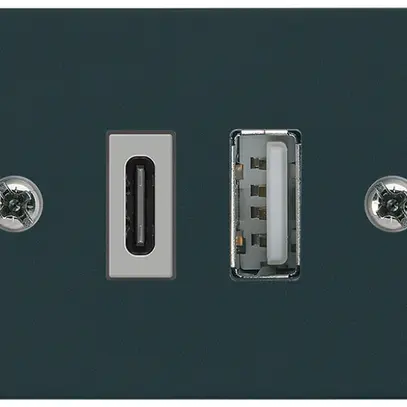 Presa di carica USB INS Hager FLF 18W PD 1×tipo A 1×tipo C nero 