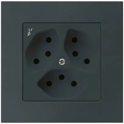 Presa INC kallysto.pro 3×T13/1 nero con protezione bambini 