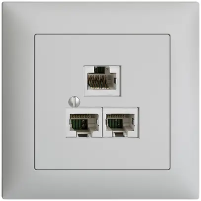 Boîte ENC 3×RJ45/s 4P sép.EDIZIOdue gris clair, R&M swissline 