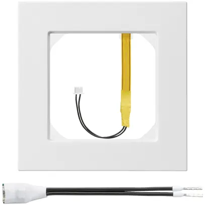 Cadre de recouvrement kallysto.pro 1×1 blanc avec éclairage jaune faible 
