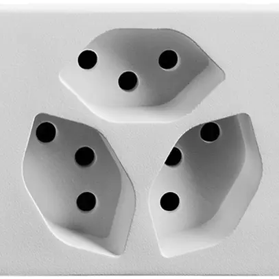Prise INC FH FLF 3×T13 1F ST blanc 
