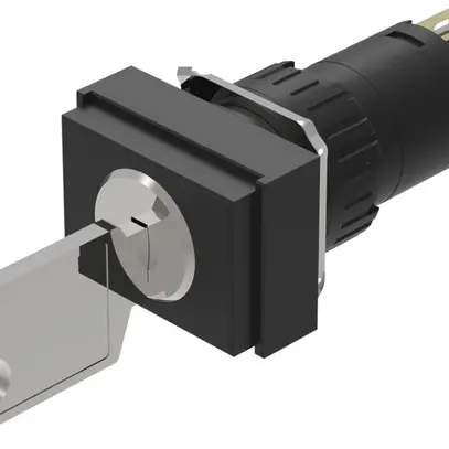 Interruttore a chiave EAO 51 1NO 1NC racc.saldar.riposo (a)-cliccato (a) 18×24mm 