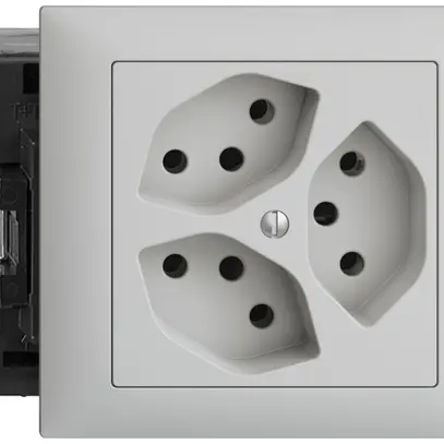 Prise INC EDIZIOdue 3×T13 gris clair, 49…69mm Snap 