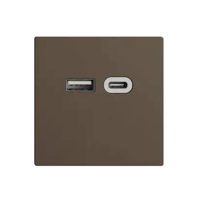 Prise USB 18W type A + type C Feller EDIZIOdue F 230V 3600mA coffee 