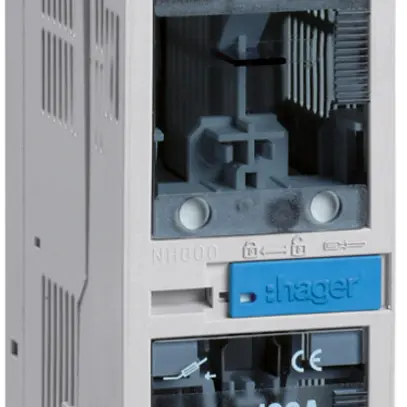 Sezionatore HPC Hager DIN000 690VAC 100A guida 60mm uscita cavi verso basso 