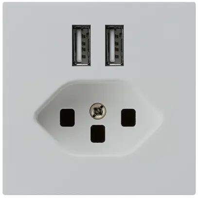 Presa 2×USB & T23 kallysto A 2400mA grigio chiaro 