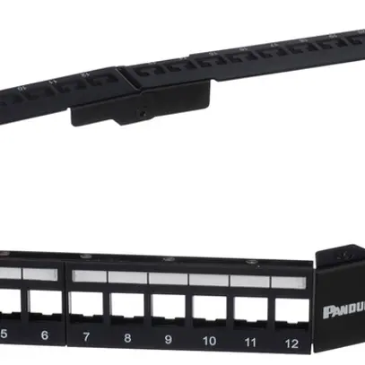 Panneau patch Panduit 24-port Keystone 1UH, à angle, noir 
