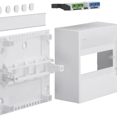 Distributore AP Hager mini gamma 1-fila 8UM IP30 182×180×82mm 