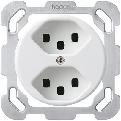 Inserto per presa INC basico 2×tipo 23 bianco con morsetti innest. 