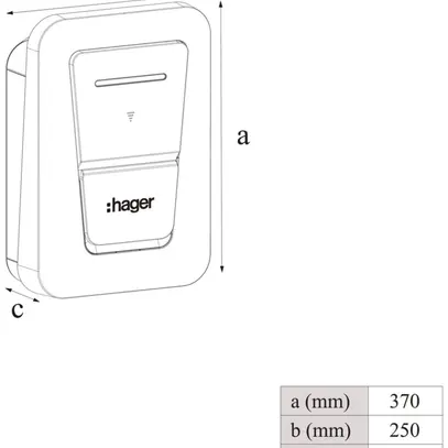 Ladestation Hager witty one 3-phasig 11kW 250×370×150mm mit Buchse 