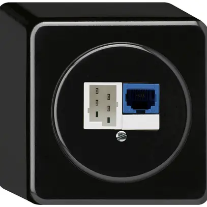 Boîte de raccordement AP DSL basico 1×RJ45/1×T+T noir 