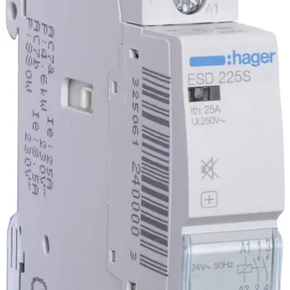 Contacteur AMD Hager 24VAC 2 fermeur 25A sans bourdonnement 1UM 